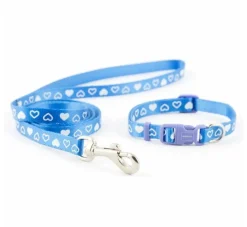 Ancol Hondenhalsband Set Met Riem Heart Blauw- Hondenhalsband