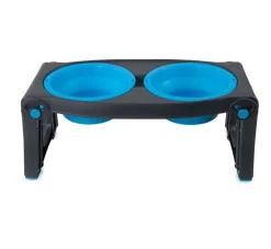 Dexas Adjustable Height Pet Feeder Pro Blue- Voerbak En Drinkbak