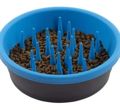Dexas Anti Schrok Voerbak Slow Feeder Blauw- Voerbak En Drinkbak