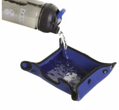 DOOG Waterfles Blauw 3-In-1- Voerbak En Drinkbak