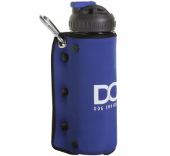 DOOG Waterfles Blauw 3-In-1- Voerbak En Drinkbak