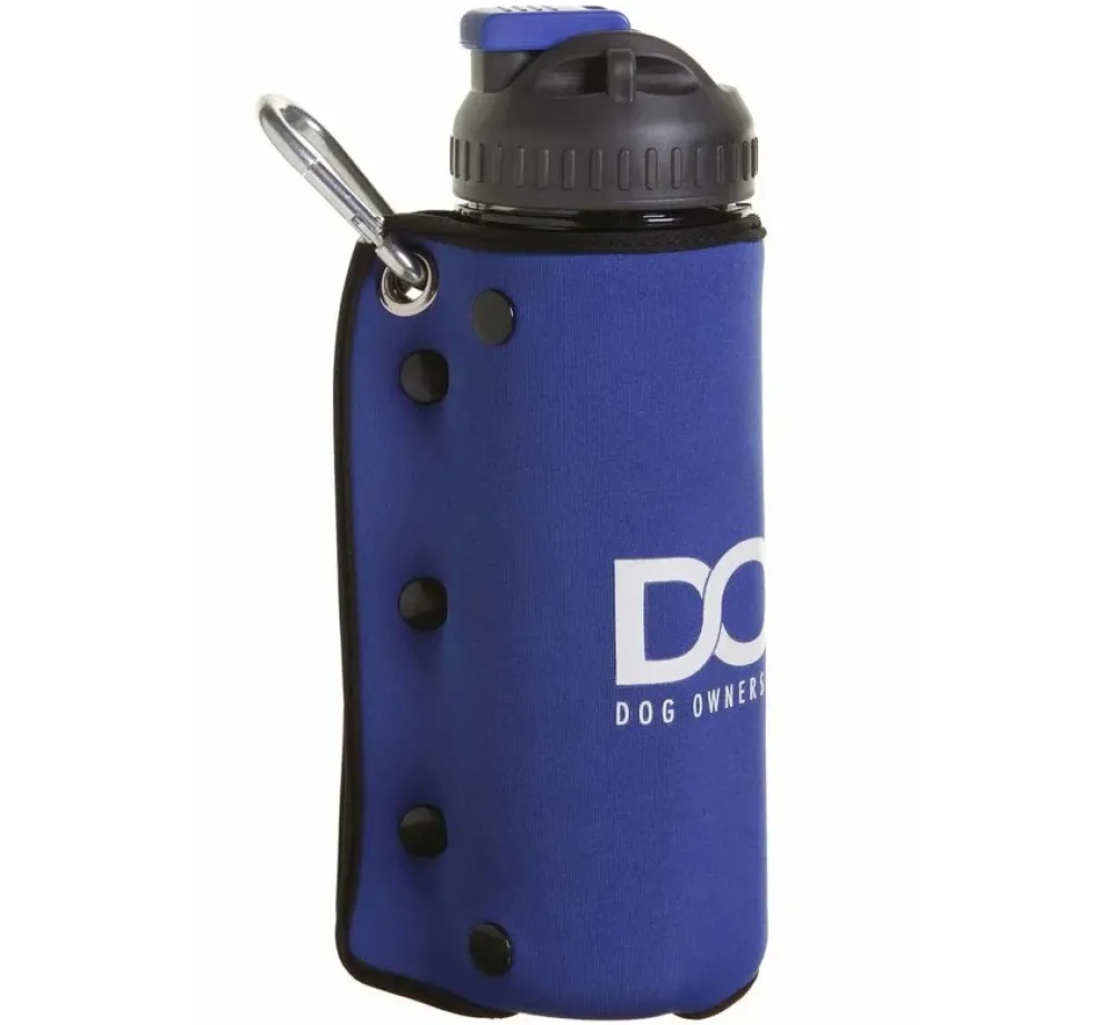 DOOG Waterfles Blauw 3-In-1- Voerbak En Drinkbak