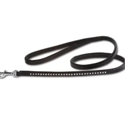 Doxtasy Hondenriem Swarovski Extreme Black- Leren Hondenriem