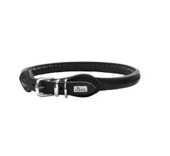 Hunter Hondenhalsband Round & Soft Zwart- Hondenhalsband