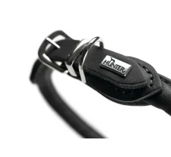 Hunter Hondenhalsband Round & Soft Zwart- Hondenhalsband