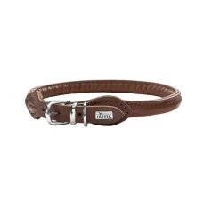 Hunter Hondenhalsband Round & Soft Bruin- Hondenhalsband