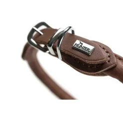 Hunter Hondenhalsband Round & Soft Bruin- Hondenhalsband