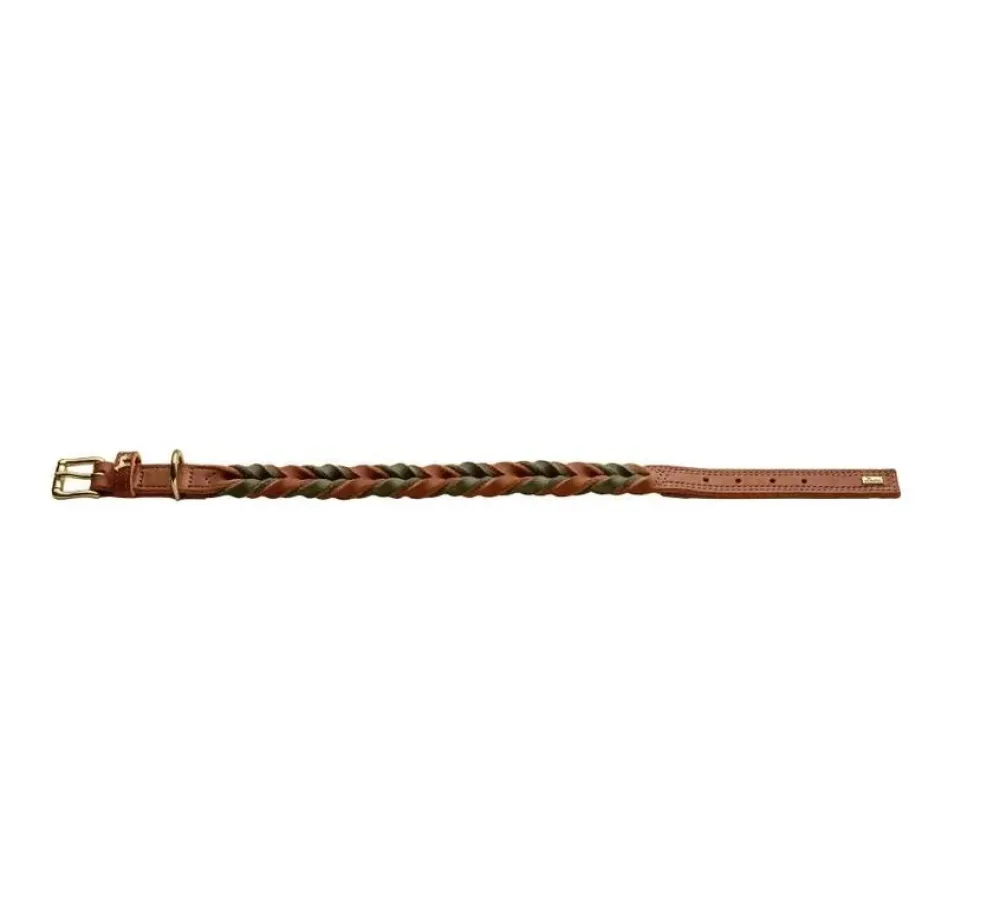 Hunter Hondenhalsband Solid Education Duo Cognac- Hondenhalsband