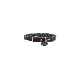 Hunter Hondenhalsband Solid Education Cord Bruin Turquoise- Hondenhalsband