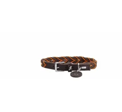 Hunter Hondenhalsband Solid Education Cord Bruin Oranje- Hondenhalsband