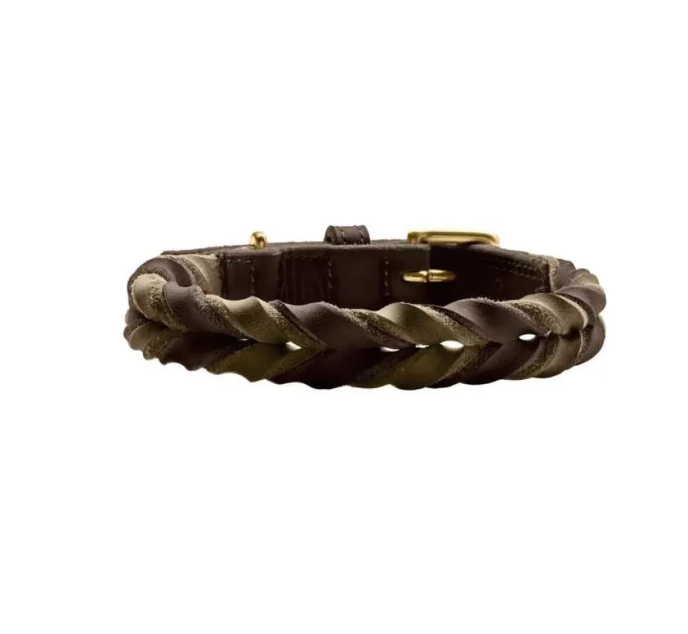 Hunter Hondenhalsband Solid Education Duo Bruin- Hondenhalsband