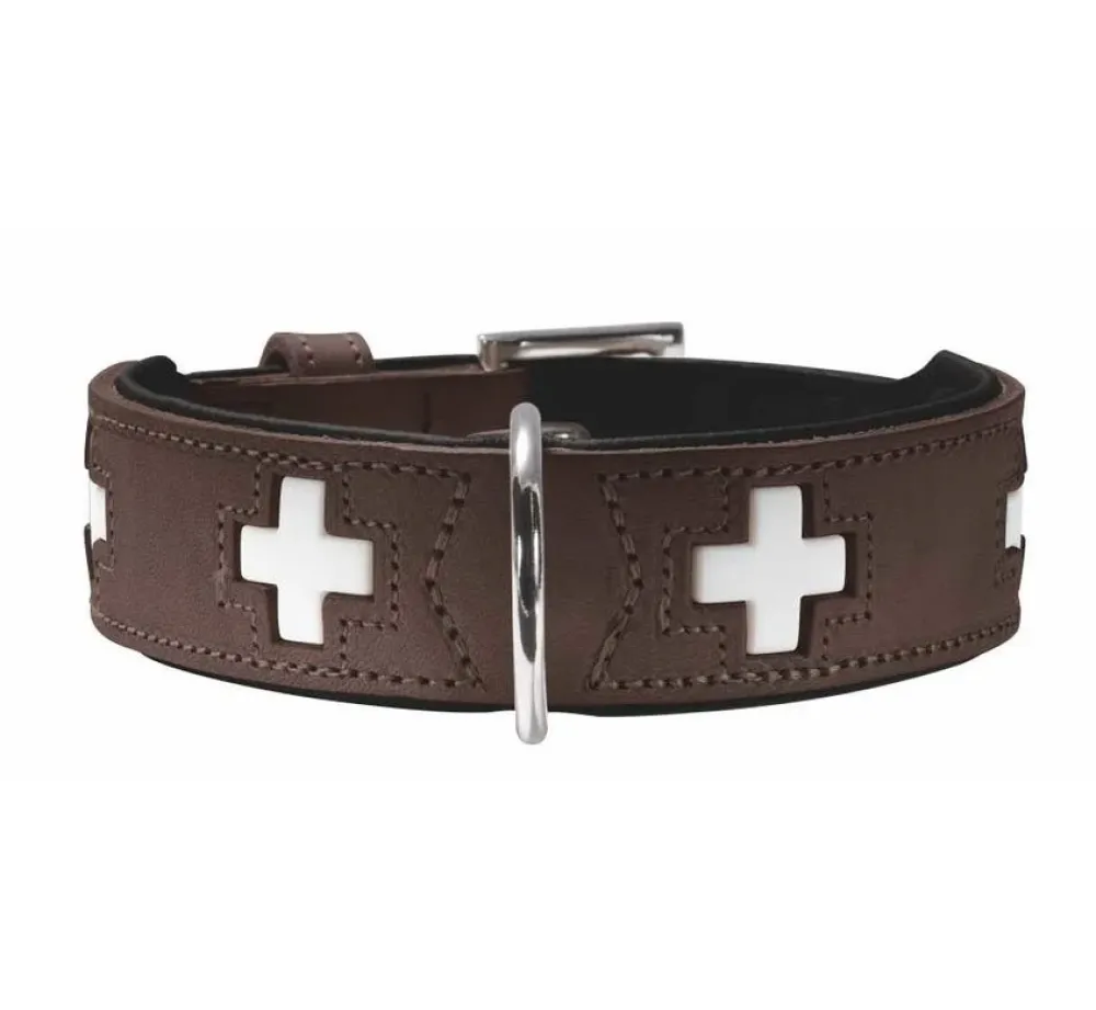 Hunter Hondenhalsband Swiss Bruin- Hondenhalsband