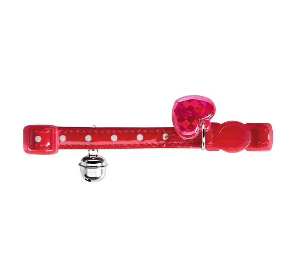 Hunter Kattenhalsband Glossy Dots Rood- Kattenhalsband