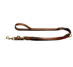 Hunter Verstelbare Hondenriem Solid Education Duo Cognac- Hunter Hondenriem