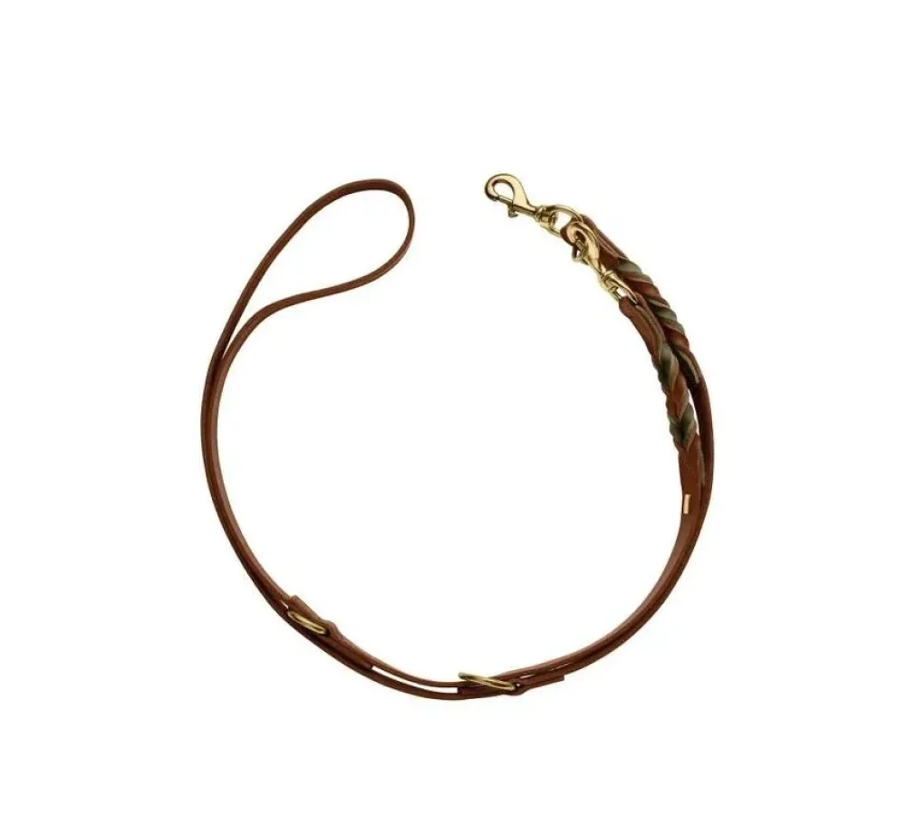 Hunter Verstelbare Hondenriem Solid Education Duo Cognac- Hunter Hondenriem