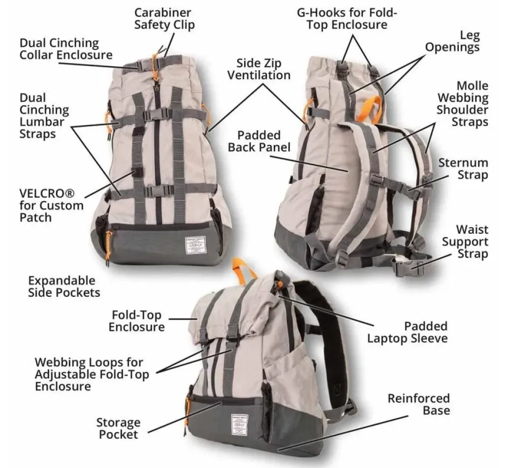 K9 Sport Sack Hondenrugzak Urban 3 Concrete- Hondentas
