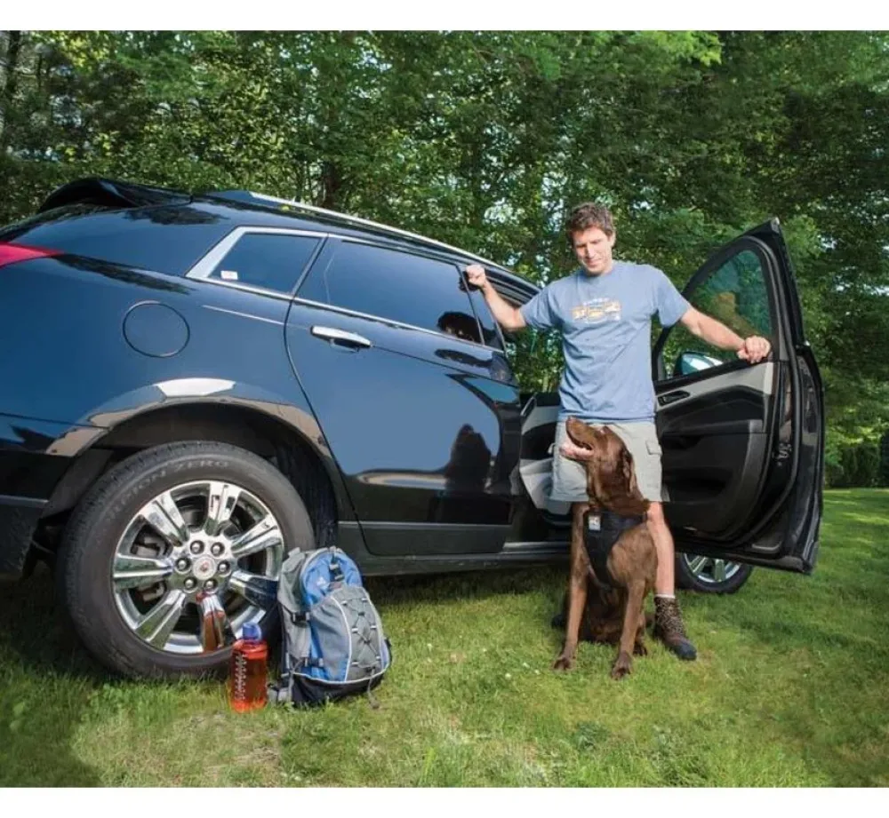 Kurgo Versterkt Hondentuig Voor De Auto Zwart- Autogordel Hond