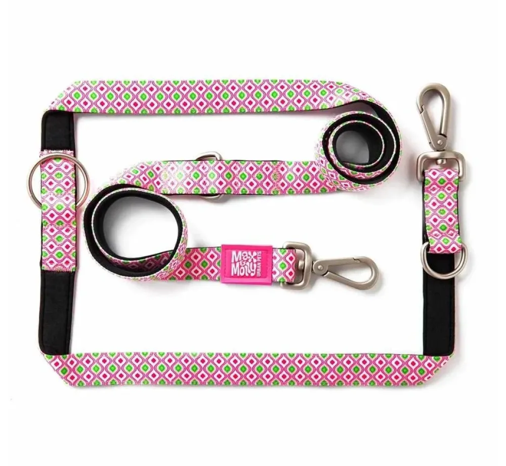 Max & Molly Hondenriem Multi Function Retro Pink- Puppy Riem