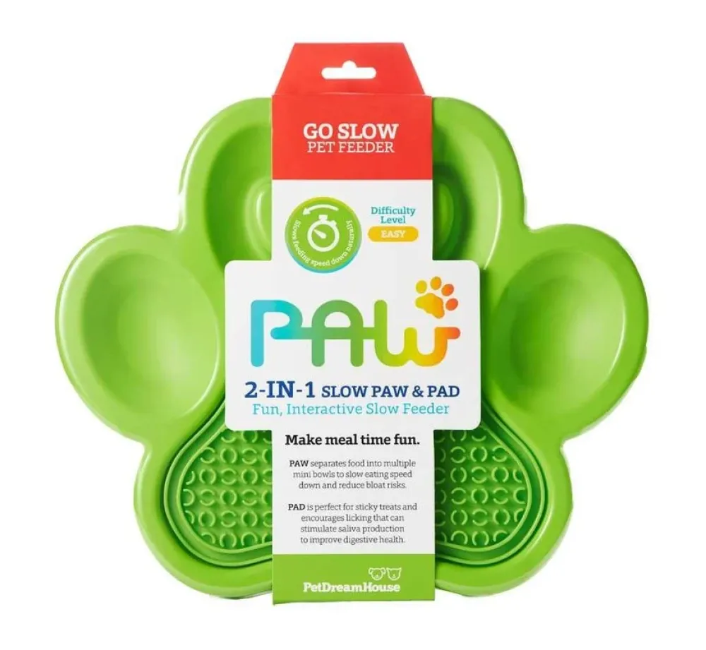 PDH Paw 2 In 1 Slow Feeder Groen- Voerbakken