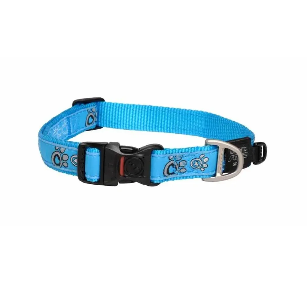 Rogz Hondenhalsband Turquoise Paws- Hondenhalsband