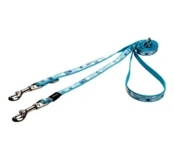 Rogz Hondenriem Multi Purpose Trendy Blue Bones- Puppy Riem
