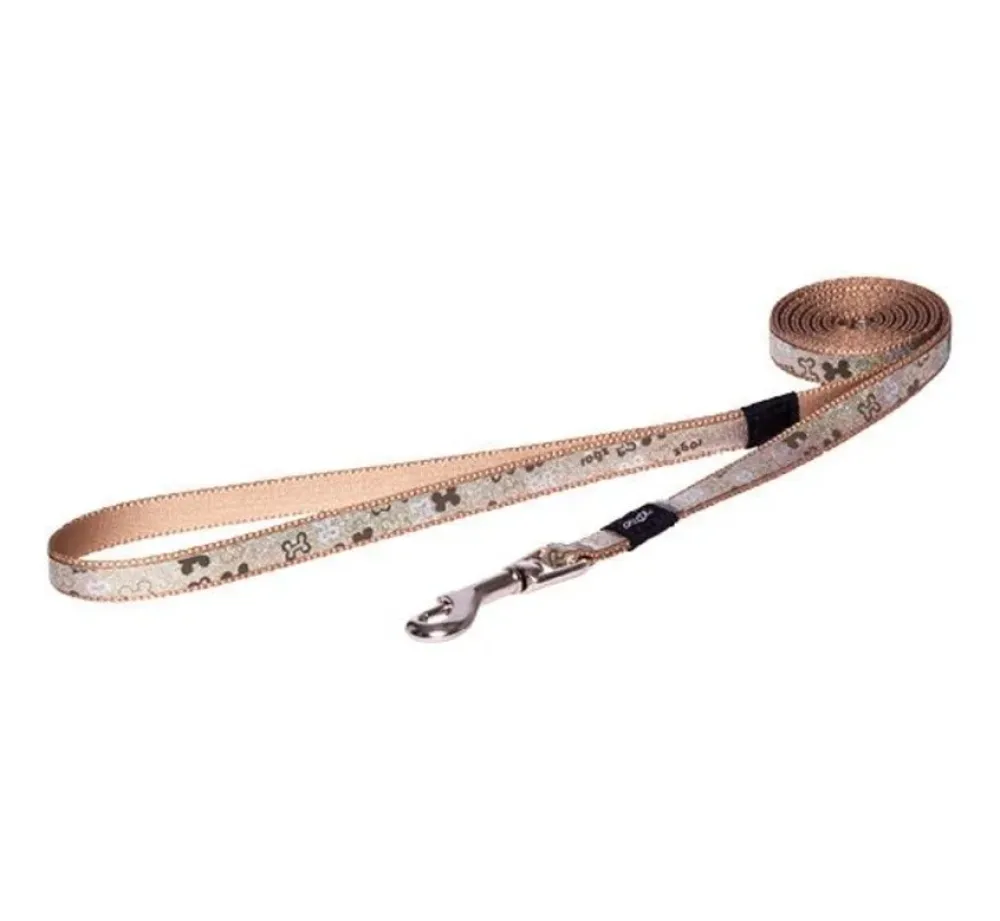 Rogz Hondenriem Trendy Brown Bones- Puppy Riem