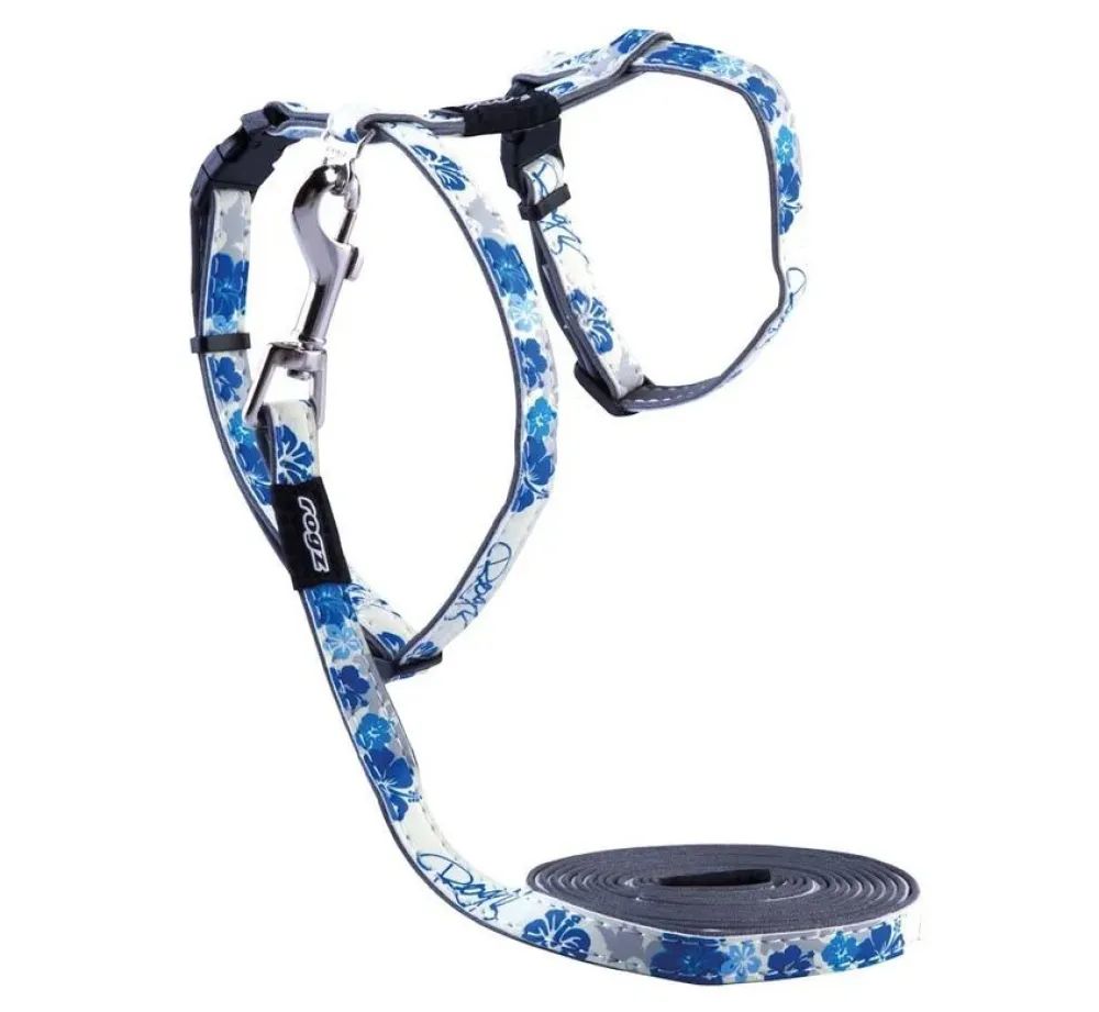 Rogz Kattentuig Glowcat Blue Floral- Kattentuig