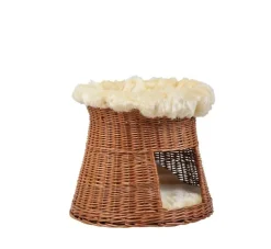 Silvio Design Ronde Bruine Rieten Kattenmand- Kattenmand