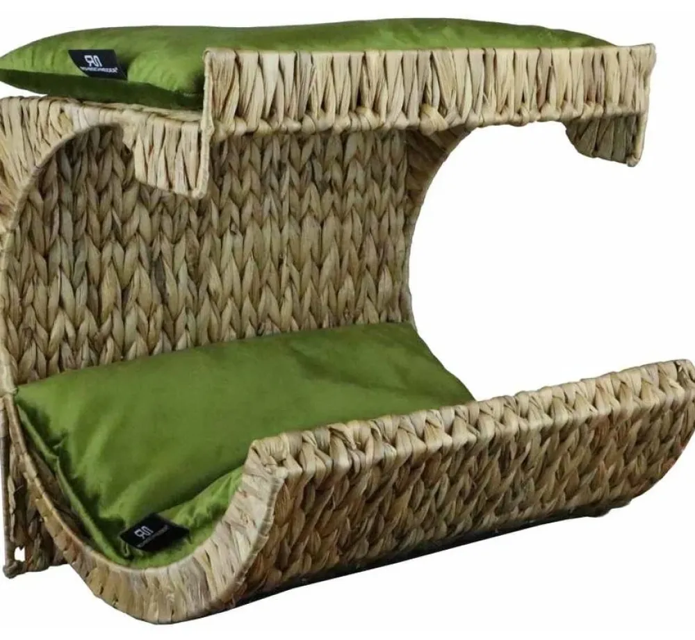 Silvio Design Wand Kattenmand Met Groene Kussens- Kattenmand