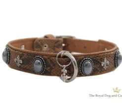 The Royal Cat and Dog Hondenhalsband Bonaparte Cognac- Hondenhalsband